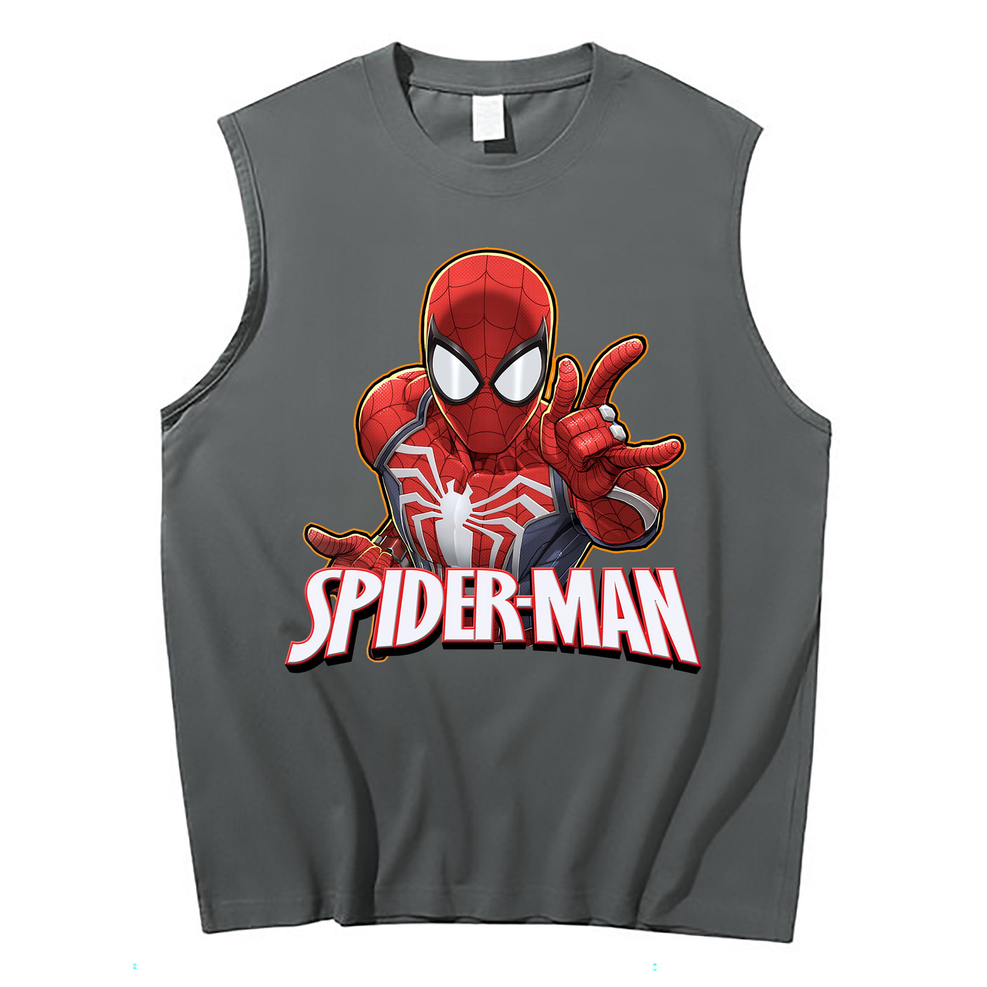 （画像用） Spider Man スパイダーマン コットン100％タンクトップ（フロントプリント）